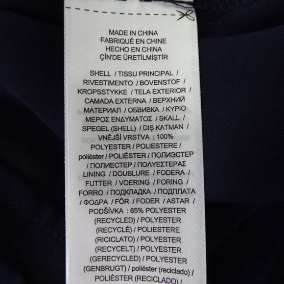 Ralph Lauren Ruffled Dress Women's Size 4 Blue Office Career Party V-Neck - Picture 7 of 8